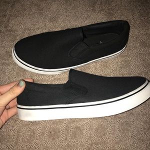Black slip-on shoes
